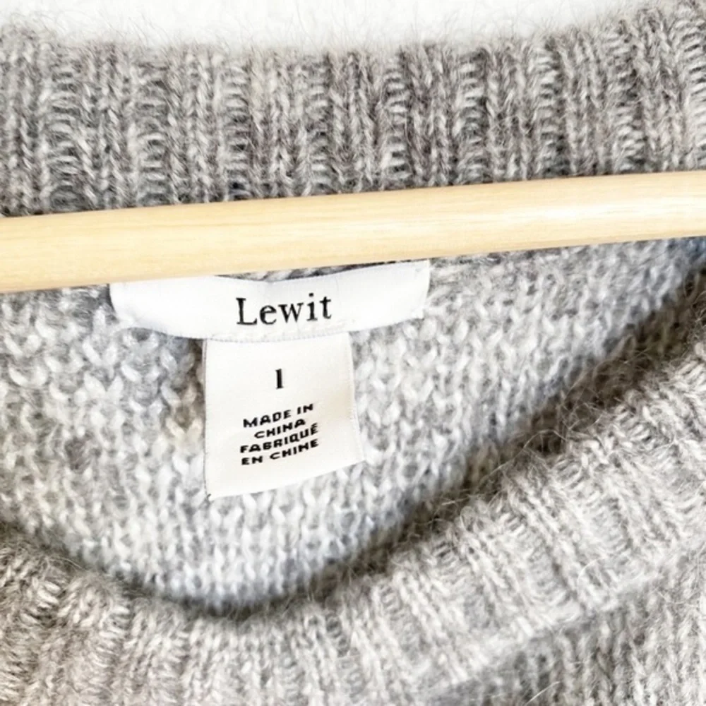 Lewit Jacquard mohair metallic and gray chunky wool mohair oversized  sweater